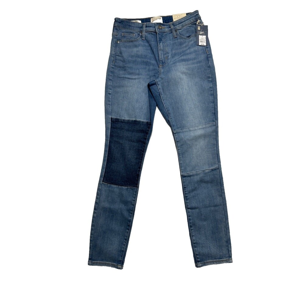 Universal Thread Skinny Jeans Women's Sz 4 Blue High-Rise Retro Y2K Patched NWT